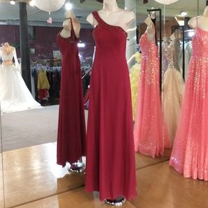 Therese Silk Beaded, Sequined Burgundy Dress